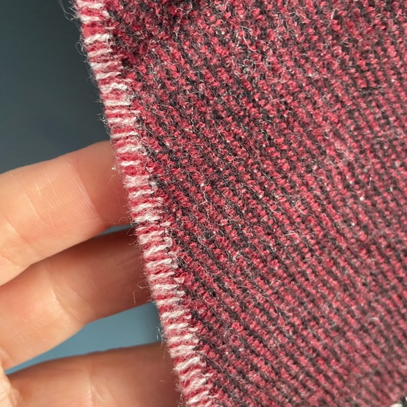 Vintage Sha’re Wool Golfer Scarf France Grey Burgundy Fringe 12x 56 - Picture 5 of 13